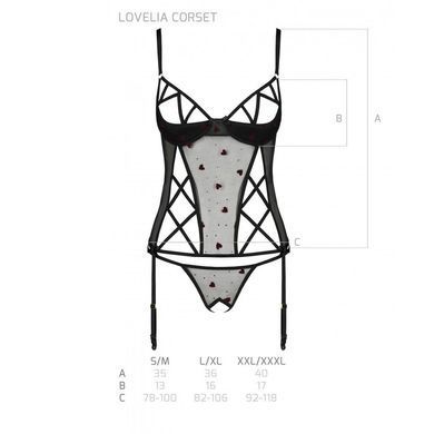 Корсет с подвязками, стринги Passion LOVELIA CORSET S/M, black SO4766 фото