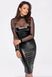 Платье Noir Handmade F310 Sublime, 3XL, black, миди, мокрый эффект, верх &mdash; сетка, длинный рукав SX0302 фото 1