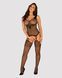 Бодистокинг Obsessive Bodystocking G323 XL/XXL black, рисунок пчелы и бабочки SO7244 фото 3