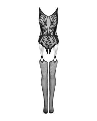 Бодистокинг Obsessive Bodystocking G324 S/M/L black, силуэтный рисунок SO7245 фото
