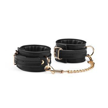 Наручники с цепочкой Liebe Seele Black Organosilicon Wrist Cuff, экокожа SO9485 фото