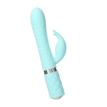 Роскошный кролик с ротацией и вибрацией Pillow Talk Lively, Teal, кристалл Сваровски SO6857 фото