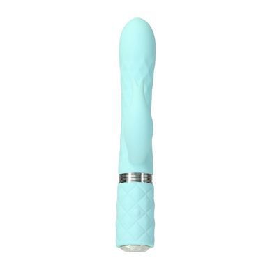 Роскошный кролик с ротацией и вибрацией Pillow Talk Lively, Teal, кристалл Сваровски SO6857 фото