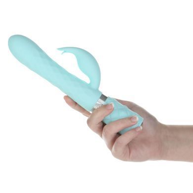 Роскошный кролик с ротацией и вибрацией Pillow Talk Lively, Teal, кристалл Сваровски SO6857 фото