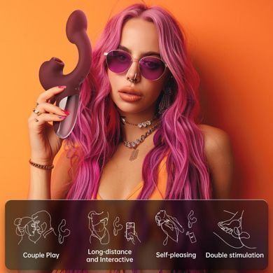 Смарт-вибратор Magic Motion Ponder Red, двойная стимуляция, виброяйцо+язычок для клитора SX3230 фото