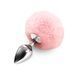 Металлическая анальная пробка М Art of Sex - Metal Butt plug Rabbit Tail Soft pink, диаметр 3,4 см SO6692 фото 1