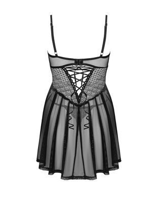 Эротический комплект Obsessive Chemeris babydoll & thong XS/S, пеньюар и стринги SO9758 фото