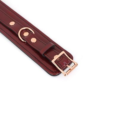 Кожаные наручники Liebe Seele Wine Red Wrist Cuffs, съемная цепочка-крепление SO9452 фото