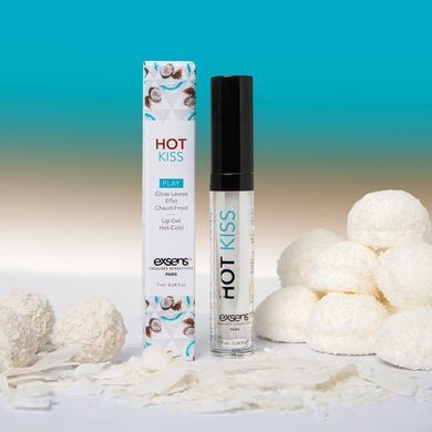Стимулирующий блеск для губ EXSENS Coconut Hot Kiss 7 мл, согревает и охлаждает SO5540 фото