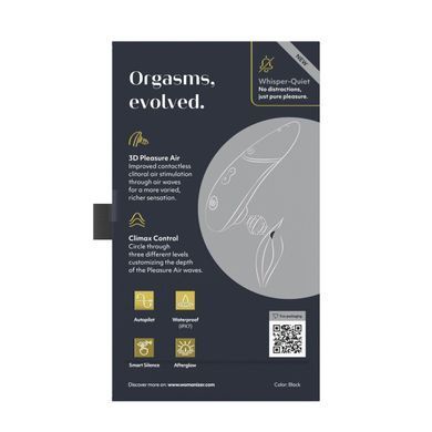 Вакуумный клиторальный стимулятор Womanizer Next Black, 3D Pleasure Air, 14 уровней интенсивности SX0530 фото