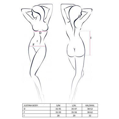 Боди монокини с открытой грудью Passion JUSTINA BODY L/XL, black EL15401 фото