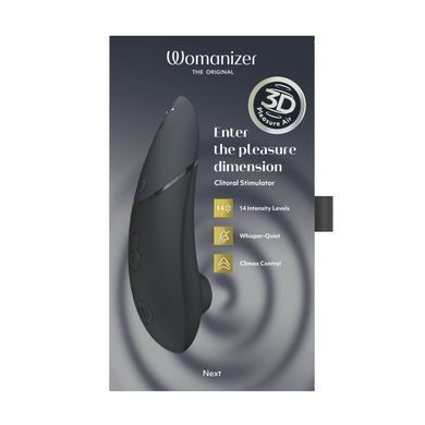 Вакуумный клиторальный стимулятор Womanizer Next Black, 3D Pleasure Air, 14 уровней интенсивности SX0530 фото
