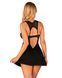 Сорочка бэби-долл с кружевом на груди Obsessive Donna Dream babydoll XS/S Black, стринги SO8630 фото 2