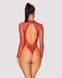 Сетчатый бодистокинг с длинным рукавом Obsessive B126 teddy red S/M/L, красный SO7211 фото 2