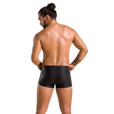 Мужские кожаные боксеры с клапаном Passion 050 SHORT PATRICK L/XL Black SO7621 фото