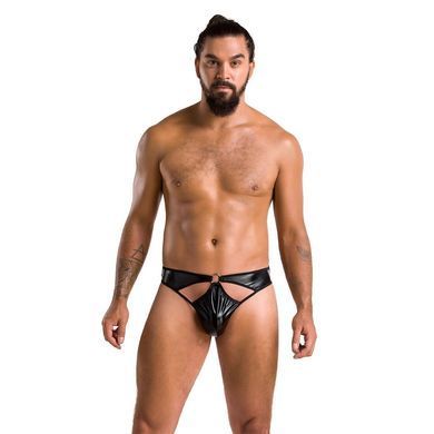 Мужские стринги Passion 033 THONG PAUL S/M Black, под латекс SO7571 фото