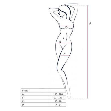 Бодистокинг Passion BS031 red, комбинезон с открытой грудью PBS031R фото