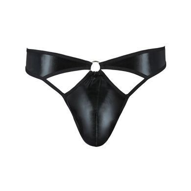 Мужские стринги Passion 033 THONG PAUL S/M Black, под латекс SO7571 фото