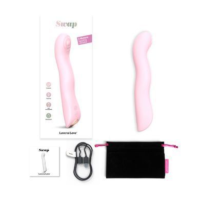 Вибратор Love To Love SWAP - BABY PINK, с пульсирующей жемчужиной для точки G, 3 мотора, гнется SO7386 фото