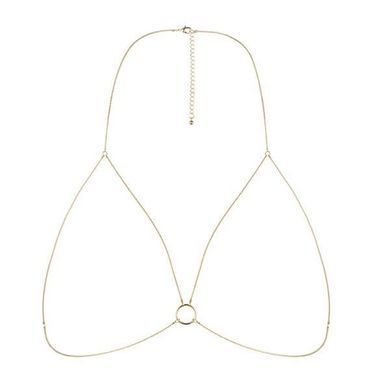 Цепочка портупея Bijoux Indiscrets Magnifique Bra Chain - Gold, украшение на тело SO2656 фото