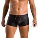 Мужские кожаные боксеры с клапаном Passion 050 SHORT PATRICK L/XL Black SO7621 фото 1