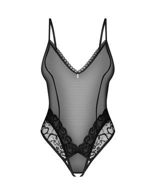 Тедди с доступом Obsessive Blomentis crotchless teddy, XL/2XL, прозрачное, открытая спина, низ-стринги SX1029 фото