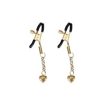 Зажимы для сосков Liebe Seele Hollow Heart Nipple Clamps Gold SX1685 фото