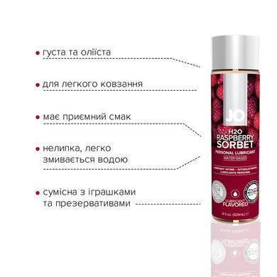 Смазка на водной основе JO H2O &mdash; Raspberry Sorbet (120 мл) без сахара, растительный глицерин SO1671 фото
