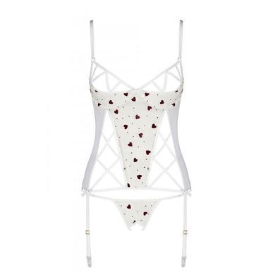 Корсет с подвязками, стринги Passion LOVELIA CORSET XXL/XXXL, white SO4770 фото