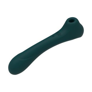 Вибратор и вакуумный клиторальный стимулятор 2-в-1 Alive Quiver Teal обновленная модель SO6018 фото