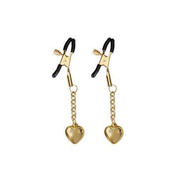 Зажимы для сосков Liebe Seele Solid Heart Nipple Clamps Gold SX1686 фото