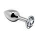Металлическая анальная пробка с кристаллом Alive Mini Metal Butt Plug White L SO6005 фото 1