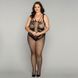 Сетчатый бодистокинг JSY &laquo;Нежная Люси&raquo; Plus Size, black, имитация боди, имитация шнуровки SO8371 фото 1