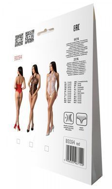 Бодистокинг с имитацией корсетной шнуровки Passion BS094 One Size, red, цветочный узор, с доступом SO8924 фото