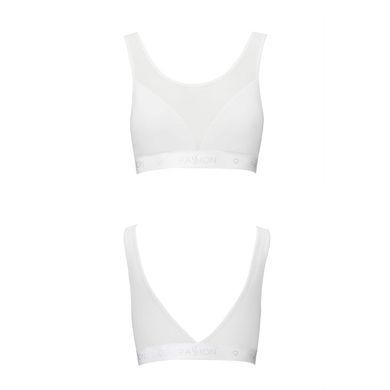 Топ с прозрачной вставкой Passion PS002 TOP S, white SO4205 фото