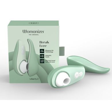 Вакуумный клиторальный стимулятор Womanizer Liberty 2 Sage, 8 режимов, магнитная крышечка SX0520 фото
