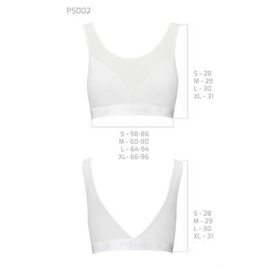 Топ с прозрачной вставкой Passion PS002 TOP S, white SO4205 фото