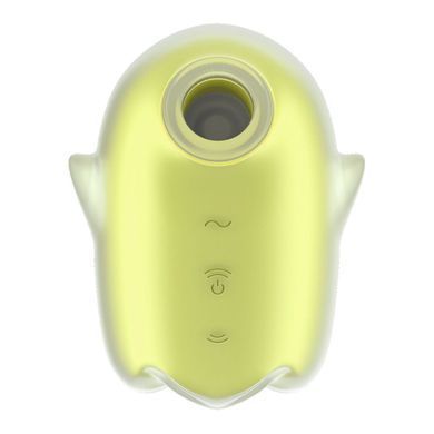 Вакуумный клиторальный стимулятор с вибрацией Satisfyer Glowing Ghost Yellow, светится в темноте SX0543 фото