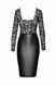 Платье Noir Handmade F295 Euphoria, M, black, кружево, глубокое декольте, юбка миди под латекс SX0208 фото 4