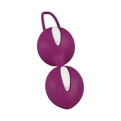 Вагинальные шарики Fun Factory SMARTBALLS DUO, бордово-белые, 2 шт, диаметр 3,2 и 3,6 см SX0963 фото