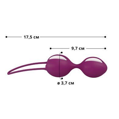 Вагинальные шарики Fun Factory SMARTBALLS DUO, бордово-белые, 2 шт, диаметр 3,2 и 3,6 см SX0963 фото