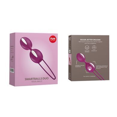 Вагинальные шарики Fun Factory SMARTBALLS DUO, бордово-белые, 2 шт, диаметр 3,2 и 3,6 см SX0963 фото