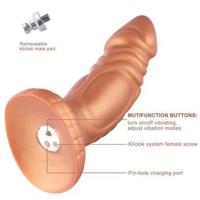 Фаллоимитатор с вибрацией Hismith Slightly Curved Vibrating Silicone Dildo Monster Series, KlicLok SO9963 фото