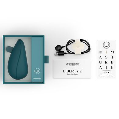 Вакуумный клиторальный стимулятор Womanizer Liberty 2 Dark Petrol, 8 режимов, магнитная крышечка SX0521 фото