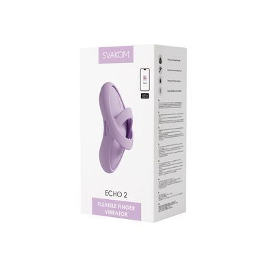 Смарт-вибратор для клитора Svakom Echo 2 Pink Lilac, подогрев до 38 &deg;C, съемная насадка на палец SX2449 фото