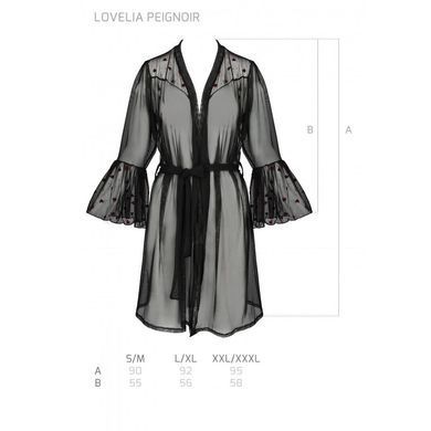 Воздушный пеньюар Passion LOVELIA PEIGNOIR XXL/XXXL, black SO4773 фото