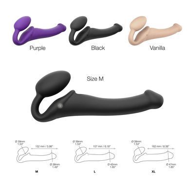Безремневой страпон с вибрацией Strap-On-Me Vibrating Violet XL, диам. 4,7см, пульт ДУ, регулируемый SO3827 фото