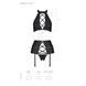 Комплект из эко-кожи имитация шнуровки Passion NANCY SET XXL/XXXL black топ трусики пояс для чулок SO5375 фото 5