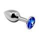 Металлическая анальная пробка с кристаллом Alive Mini Metal Butt Plug Blue L SO6007 фото 1