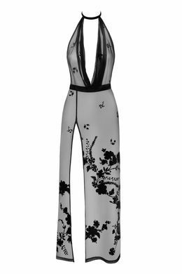 Платье Noir Handmade F312 Divinity, M, black, прозрачное, в пол, открытая спина, разрез сбоку SX0310 фото